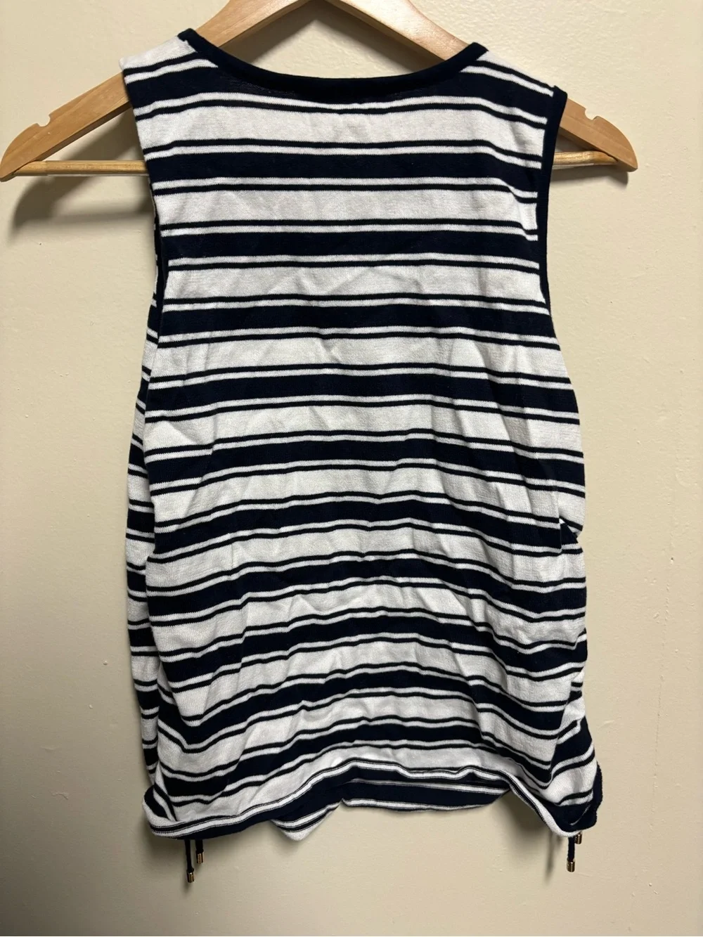 Michael Kors Navy and White Striped Sleeveless Tank